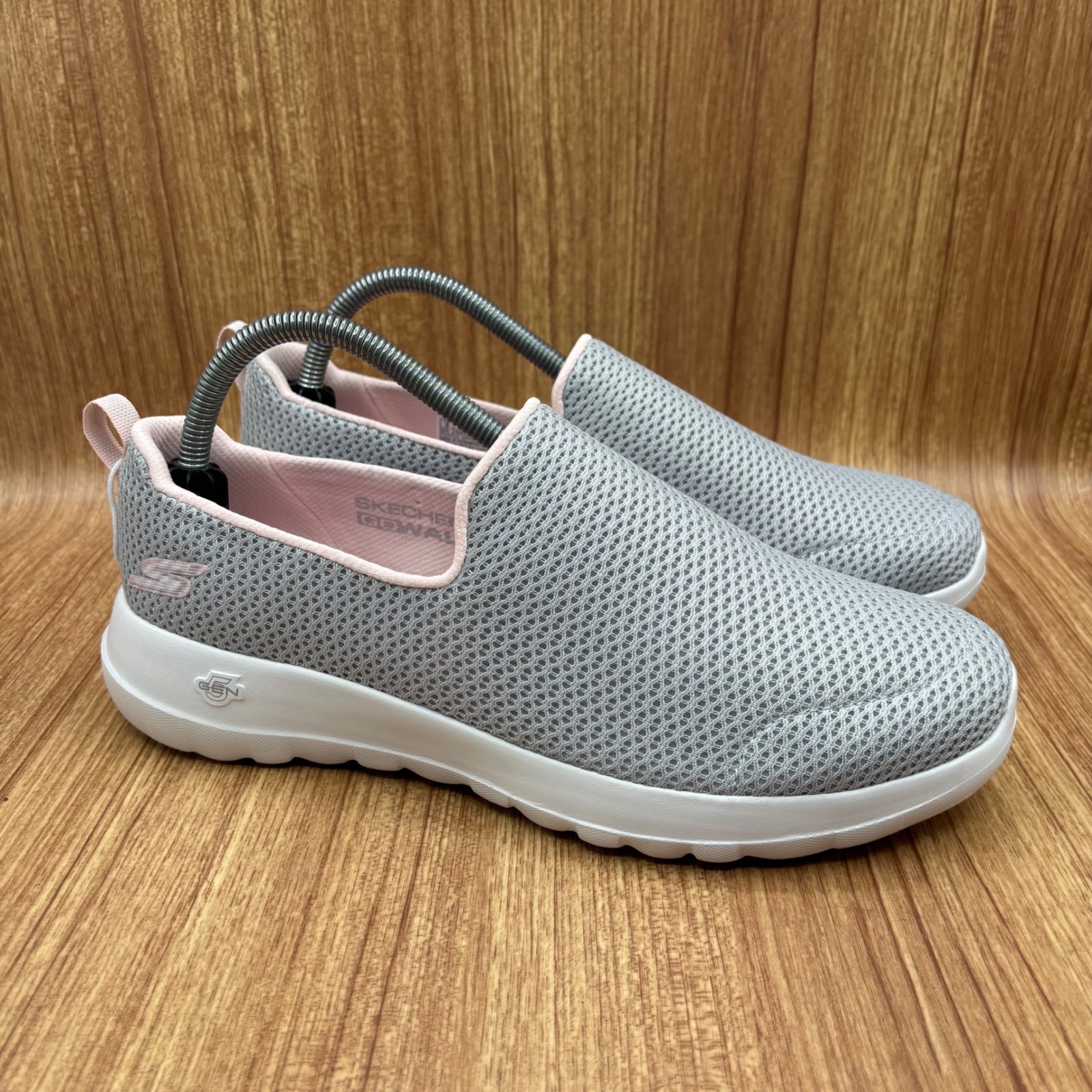 Skechers Gowalk Joy Womens Gray Pink Slip On Walking Shoes 15600 Size 9 Sneakers